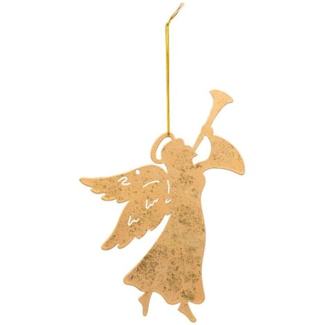 Sujet ange trompette métal H.17cm doré - Feeric lights & christmas