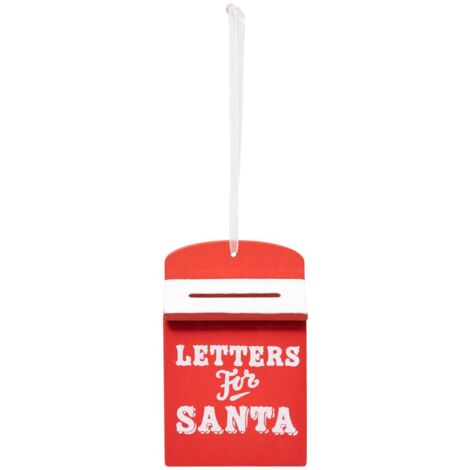 Sujet de noël boîte aux lettre en bois 9cm rouge - Atmosphera créateur d'intérieur