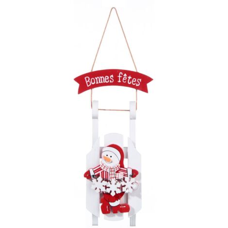Sujet de Noël Cagette Luge avec Personnage - Feeric lights & christmas