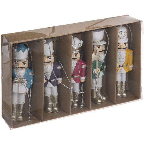 Sujet de Noël Lot de 5 Casse-Noisette Multicolore en résine - Feeric Christmas