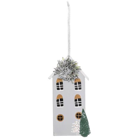 Sujet de Noël Maison Métal Grise 13,5 cm - Feeric lights & christmas