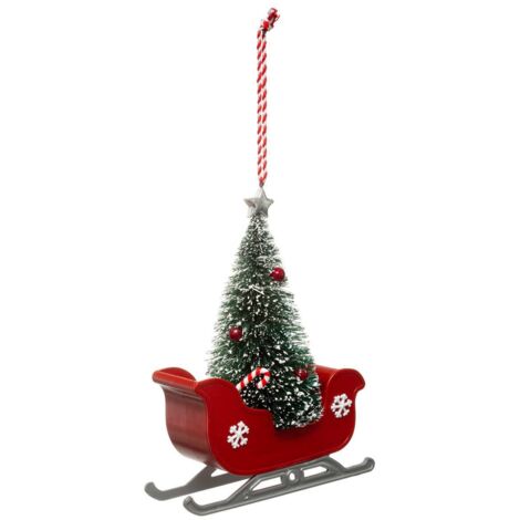 Sujet de Noël Traîneau Sapin 15 cm - Feeric lights & christmas