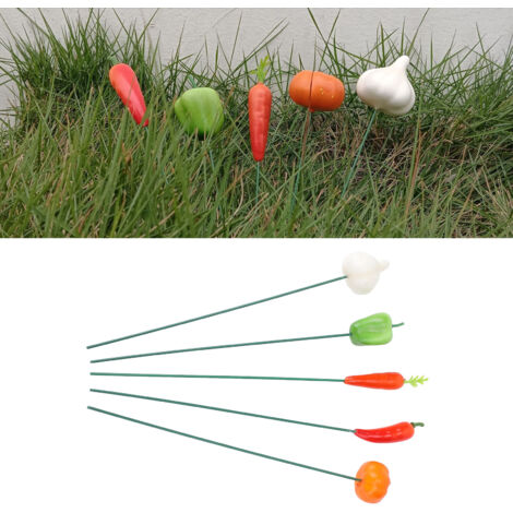 Sujet décoratif 5 pcs pour jardin support piquets métal résistant décoration extérieure terrasse pot de fleurs