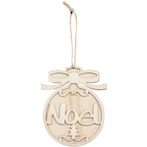 Sujet en Bois à Décorer "Boule Noël" 12cm Naturel