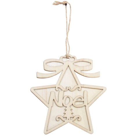 Sujet en Bois à Décorer "Étoile Noël" 12cm Naturel
