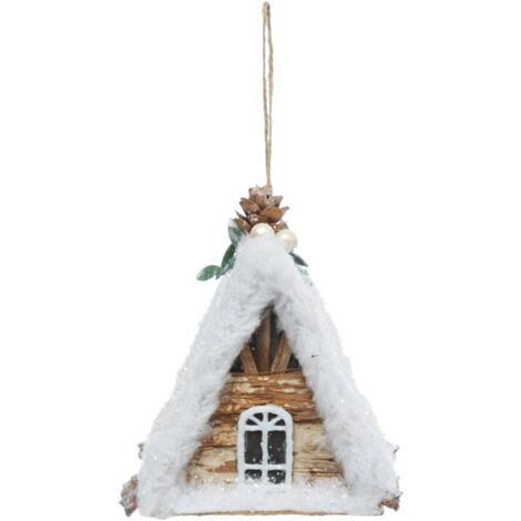 Sujet Haus Schnee 13cm Polystyrol sortiert -