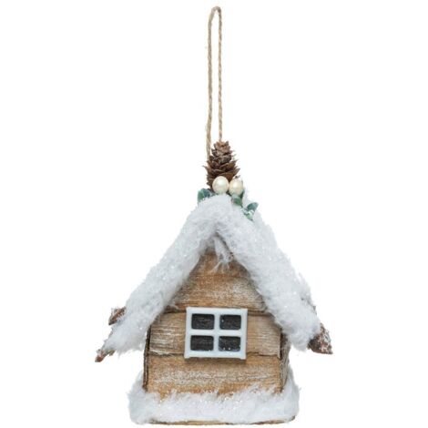 Sujet Haus Schnee 13cm Polystyrol sortiert -
