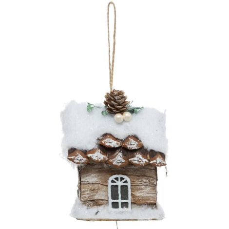 Sujet Haus Schnee 13cm Polystyrol sortiert -
