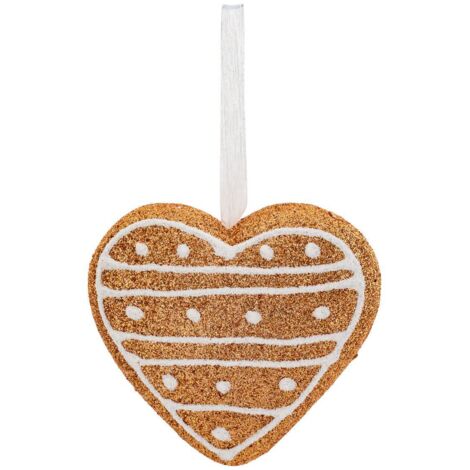 Sujet Herz Cookie Glitter Polystyrol H.9cm braun - Atmosphera créateur d'intérieur