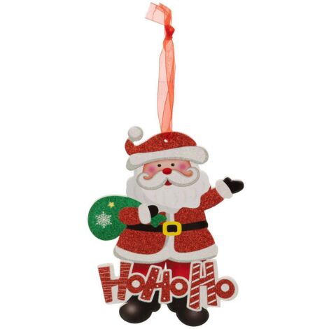Sujet Père Noël Hohoho H.20cm EVA rouge et blanc - Feeric lights & christmas