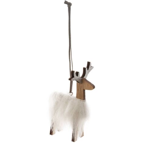 Sujet Rentier mit Fell l.11cm Holz - Feeric lights & christmas
