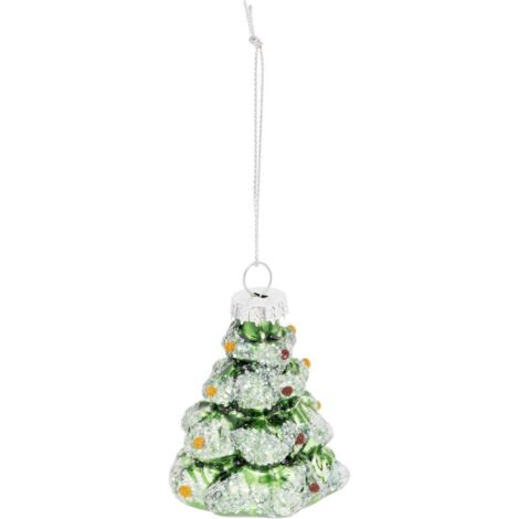 Sujet sapin H.7cm verre vert - Feeric lights & christmas