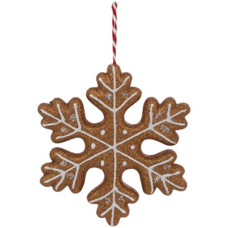Sujet Schneeflocke Cookie Polystyrol H.21cm braun - Feeric lights & christmas