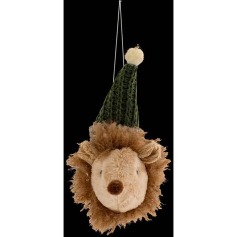Sujet tête hérisson polystyrène H.15cm marron - Feeric lights & christmas