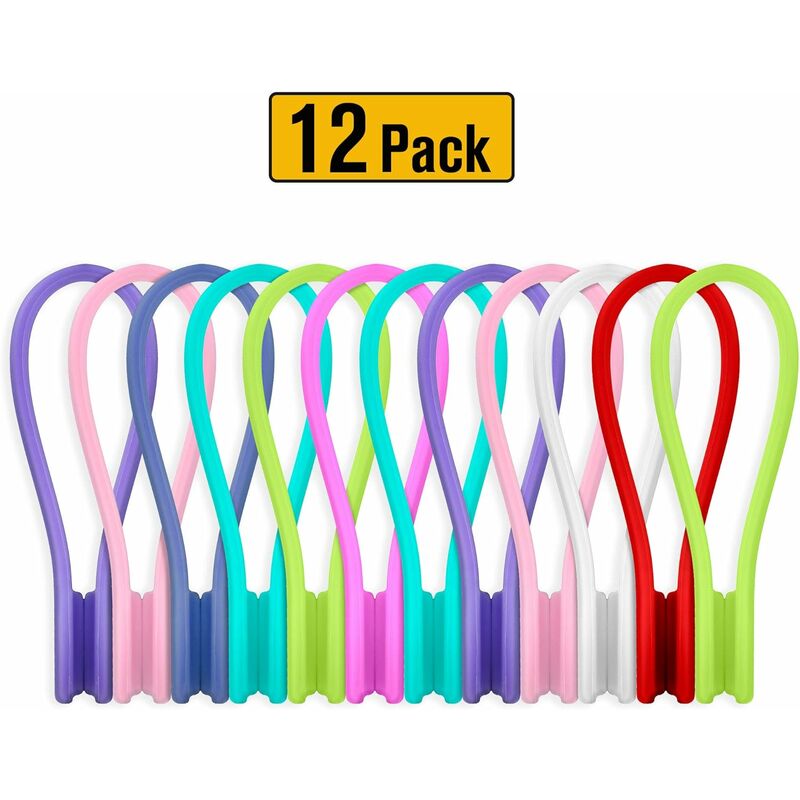 Sujetacables Soporte magnético para cables - Organizador de cables de silicona suave, Sujetacables ajustables para auriculares, Cables USB, Cables de