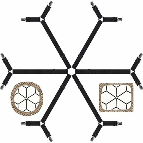 Sujetador de sábanas: bandas elásticas ajustables para camas individuales, dobles, king size y twin, ajustable en 6 direcciones, apto para colchones redondos y cuadrados, ideal para regalar.