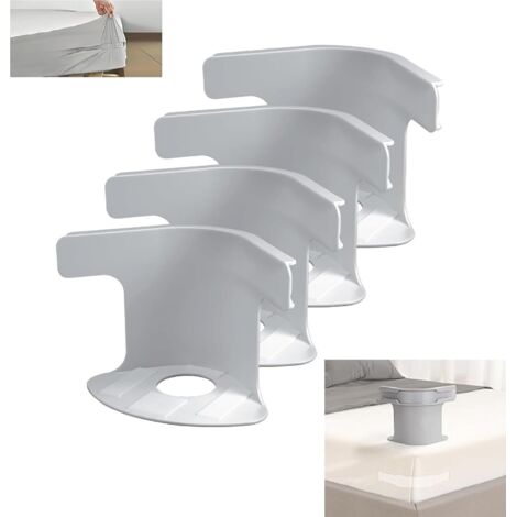 Sujetadores universales para ropa de cama: sujetadores antideslizantes para fundas de colchón, compatibles con cantoneras de todos los tamaños. Sujetadores resistentes para sábanas: paquete de 4 unida