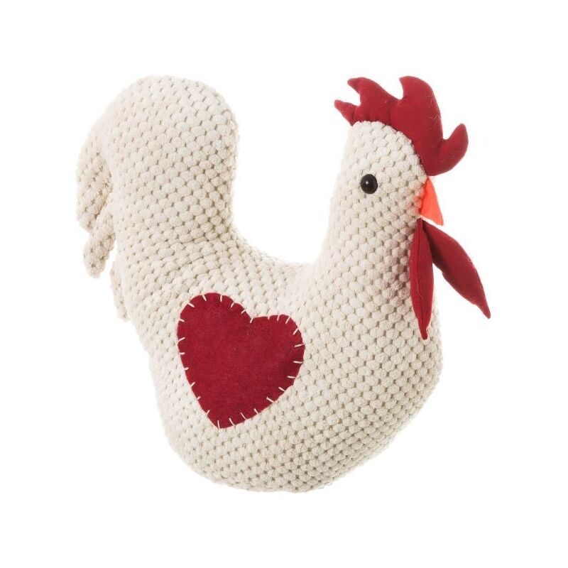 

Sujetapuertas de tela / arena gallina blanco de 26x26x12 cm