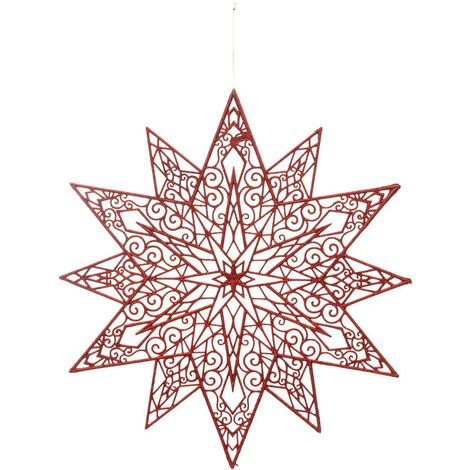 Sujeto estrella maxi 48cm plástico rojo - Feeric lights & christmas