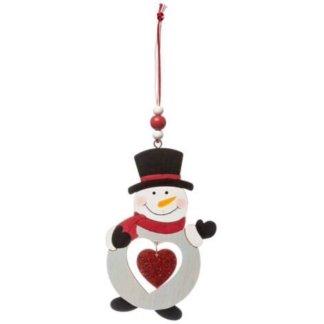 Sujeto Navideño de Madera Santa Claus Muñeco de Nieve Corazón 2 Surtidos - Feeric lights & christmas