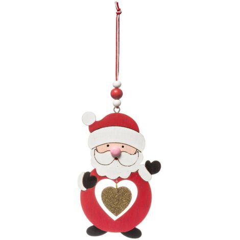 Sujeto Navideño de Madera Santa Claus Muñeco de Nieve Corazón 2 Surtidos - Feeric lights & christmas