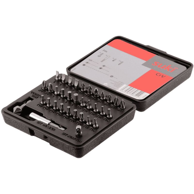Set di bit 34 pezzi con portapunte in acciaio cromo vanadio - Suki