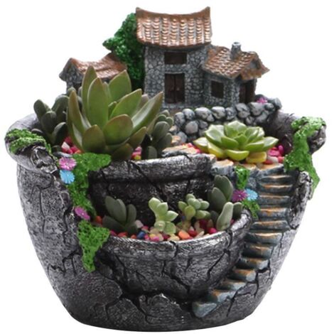 Sukkulenten-Pflanztopf mit Blumenkorb, Sweet Home Design – Gartendekoration