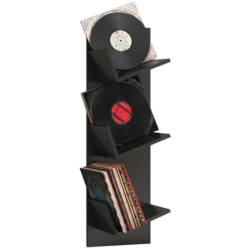 Ebuy24 - Sulda bibliothèque accroché au mur pour lp 3 tablettes noir.