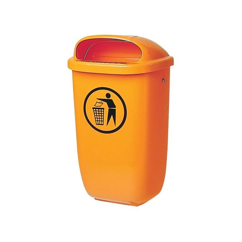 Poubelle H650xl395xP250mm 50 l orange