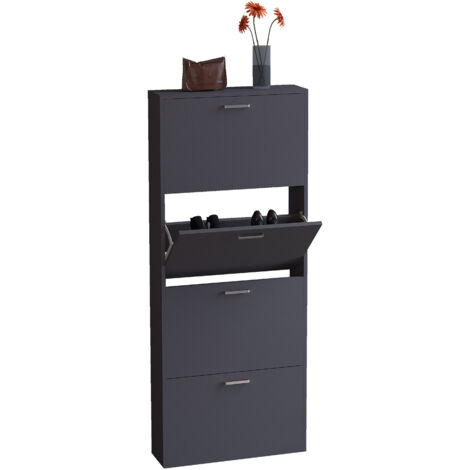 SulosL Schuhschrank 4 Türen anthrazit.