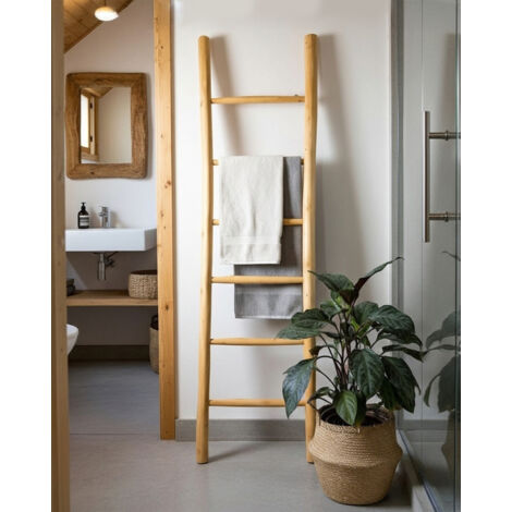 Sumba - Échelle de Salle de Bain en Bois de bambou 150 cm