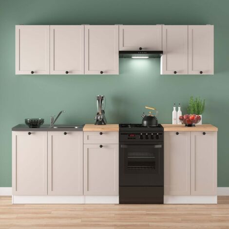 Summer 7 Unit Kitchen Cabinets Set 230cm - Cashmere Matt