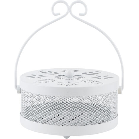 Summer Fireproof Gold Mosquito Repellent Incense Box Mosquito Coil Tray White 14.9x7.5cm