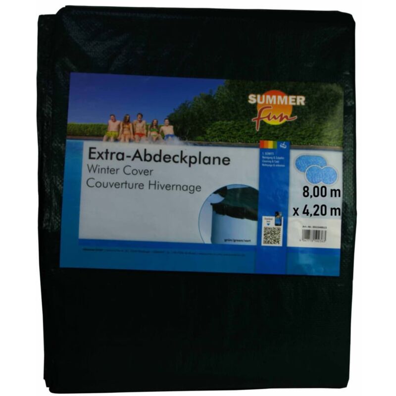 Cubierta De Piscina Ovalada Para Invierno Pvc Verde 800 Cm Summer Fun Verde