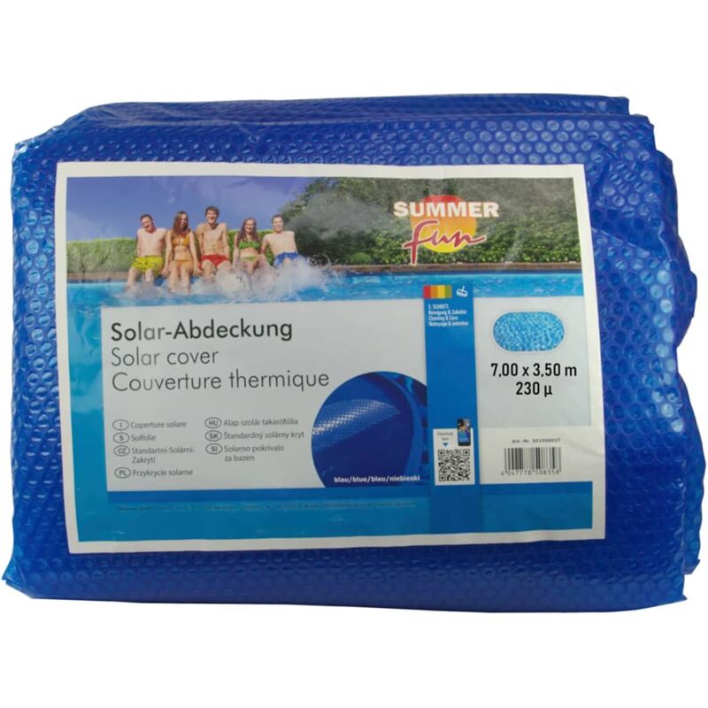 Cubierta Solar Para Piscina Ovalada Pe Azul 700X350 Cm Summer Fun - Azul
