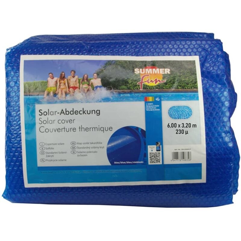 Cubierta Solar Para Piscina Ovalada Pe Azul 600X320 Cm Summer Fun Azul