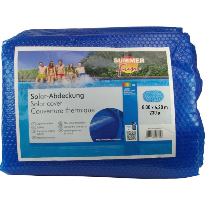 Cubierta Solar Para Piscina Ovalada Pe Azul 800X420 Cm Summer Fun Azul