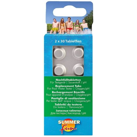 SUMMER FUN Nachfülltabletten für Wassertestgerät, Sauerstoffmethode, 60 Stk