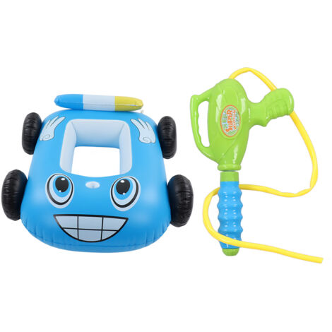 Summer Inflatable Fire Boat Car Shaped Babies Swim Float Boat Pool Float For Kids Blue
