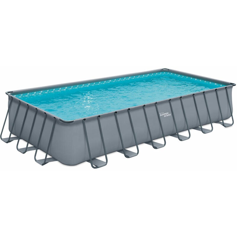 Summer Waves - Frame Pool Rectangulaire 732x366x132 cm Gris Kit piscine hors sol Piscine de jardin & piscine en plastique