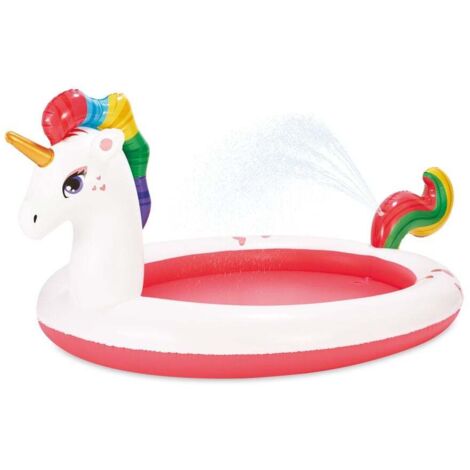 Summer Waves Planschbecken Einhorn Kinder Pool 256 x 155 x 102 cm Schwimmbecken