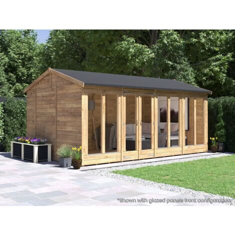Summerhouse 4.8m x 3m Modular Reverse Apex Fully Pressure Treated RagePanda - Dunster House