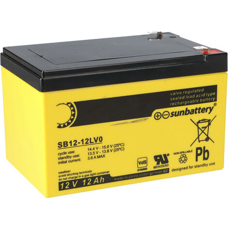 SUN Battery SB12-12LV0 AGM Akku 12V 12Ah Blei-Akku mit VDS