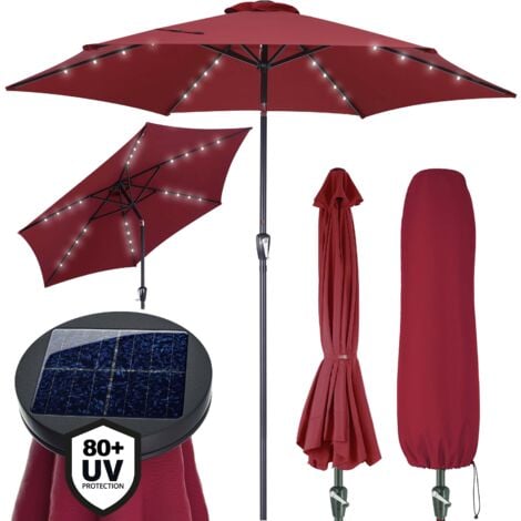 8 Ribs 360/°Rotation Taupe Aluminium Sun Shade UV50/ + Sun Protectio Ziigo Garden Parasol, /Ø 3m Roma Cantilever Parasol Patio Umbrella