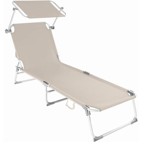 Sun lounger aluminium Victoria 4 settings - reclining sun lounger, sun chair, foldable sun lounger - beige - beige
