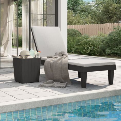 Sun Lounger  Black  Polypropylene  Standard  Adjustable Armrests vidaXL