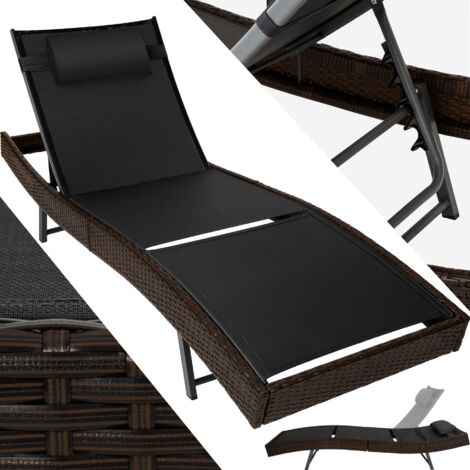 Sun lounger Delphine rattan - reclining sun lounger, garden lounge chair, sun chair