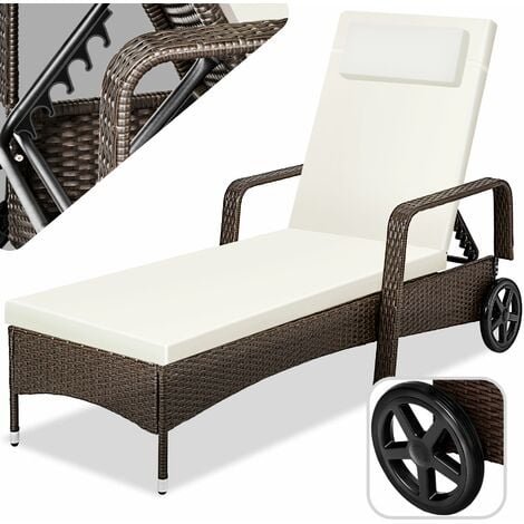 Sun lounger rattan - reclining sun lounger, garden lounge chair, sun chair