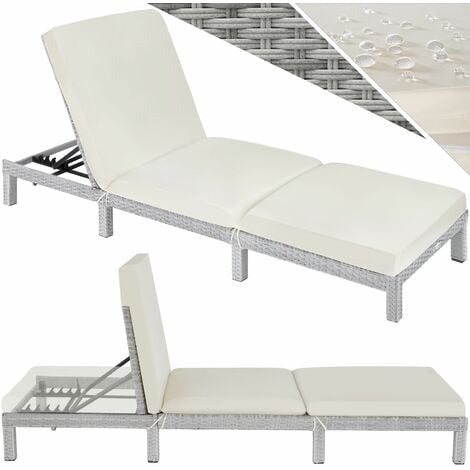 main image of "Sun lounger Sofia rattan - reclining sun lounger, garden lounge chair, sun chair"