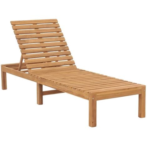 Sun Lounger Solid Teak Wood vidaXL